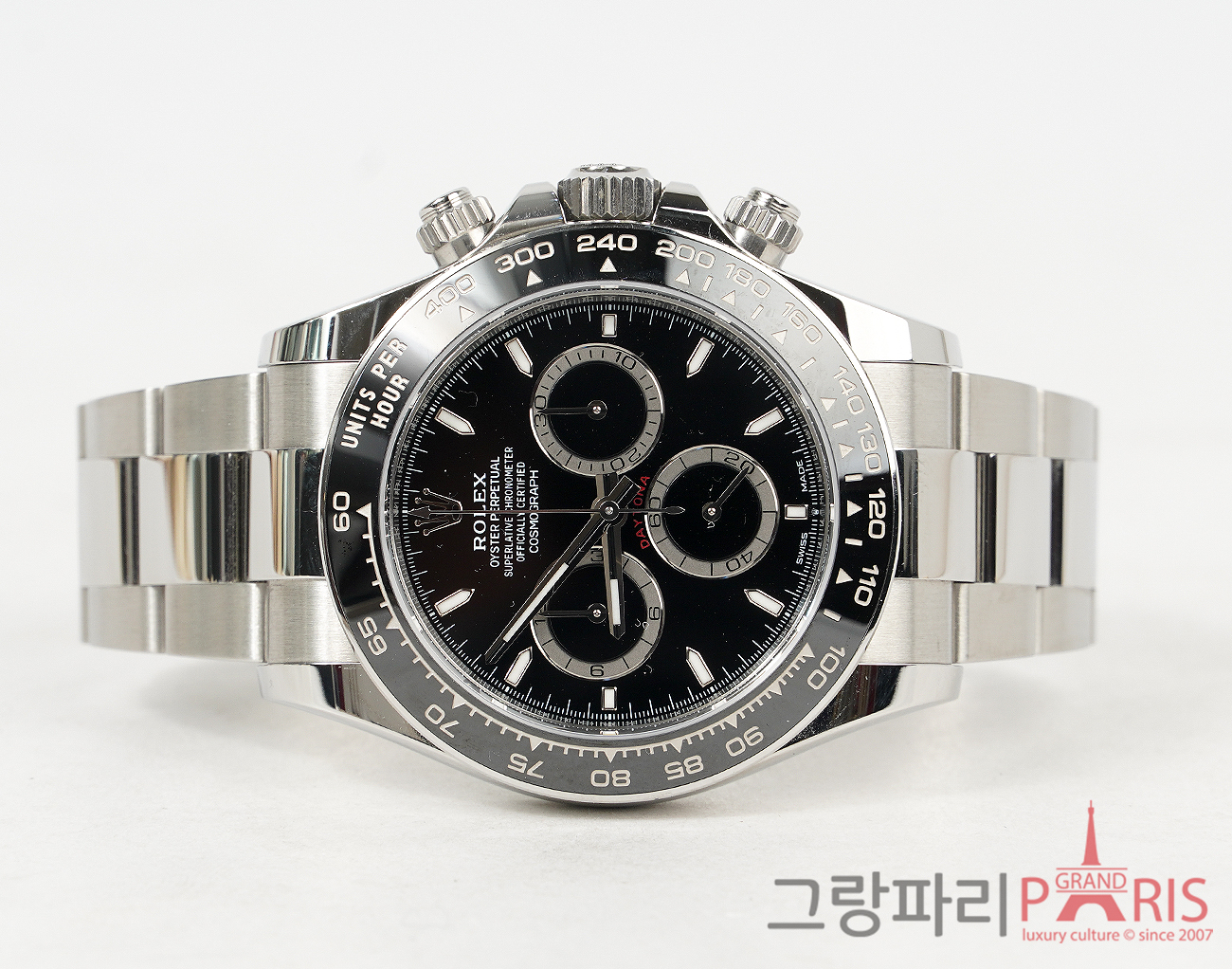 로렉스 데이토나 40mm 스틸 블랙 다이얼 126500LN