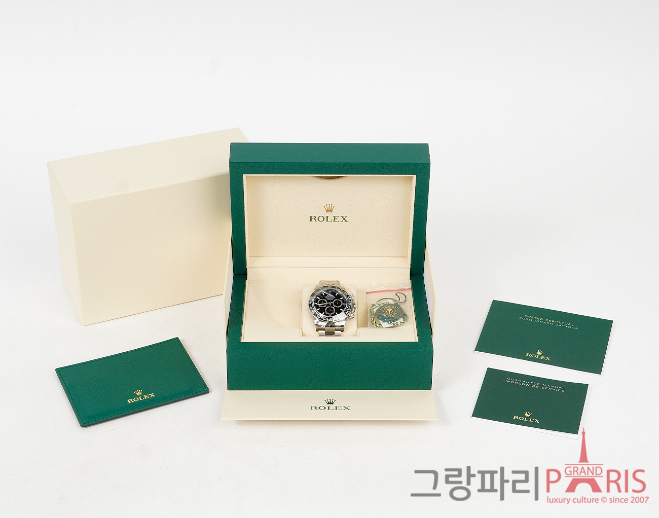 로렉스 데이토나 40mm 스틸 블랙 다이얼 126500LN