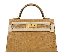 에르메스 미니 켈리 II 스페셜 오더 매트 엘리게이터 크라프트 금장 W 보러가기