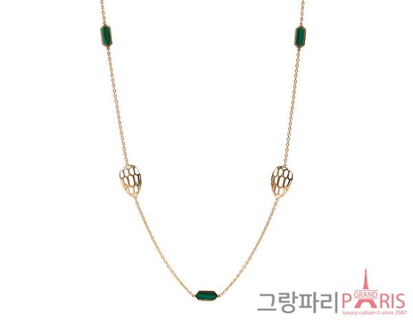 불가리 세르펜티 소투아르 네크리스 로즈골드 말라카이트
