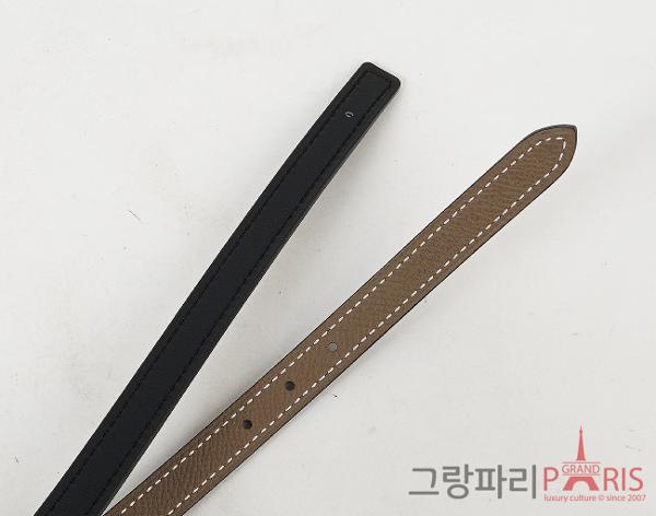 에르메스 미니 H 벨트 버클 리버서블 레더 스트랩 13mm 블랙 에토프 금장 80