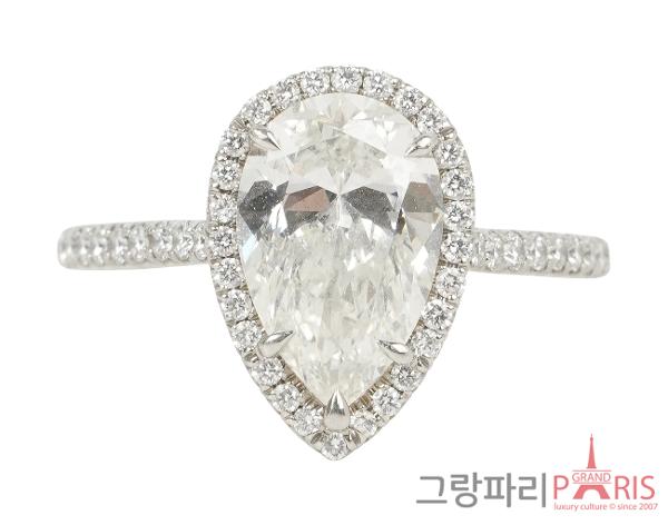 티파니앤코 티파니 솔리스트 페어 쉐입 헤일로 웨딩 링 2.13ct