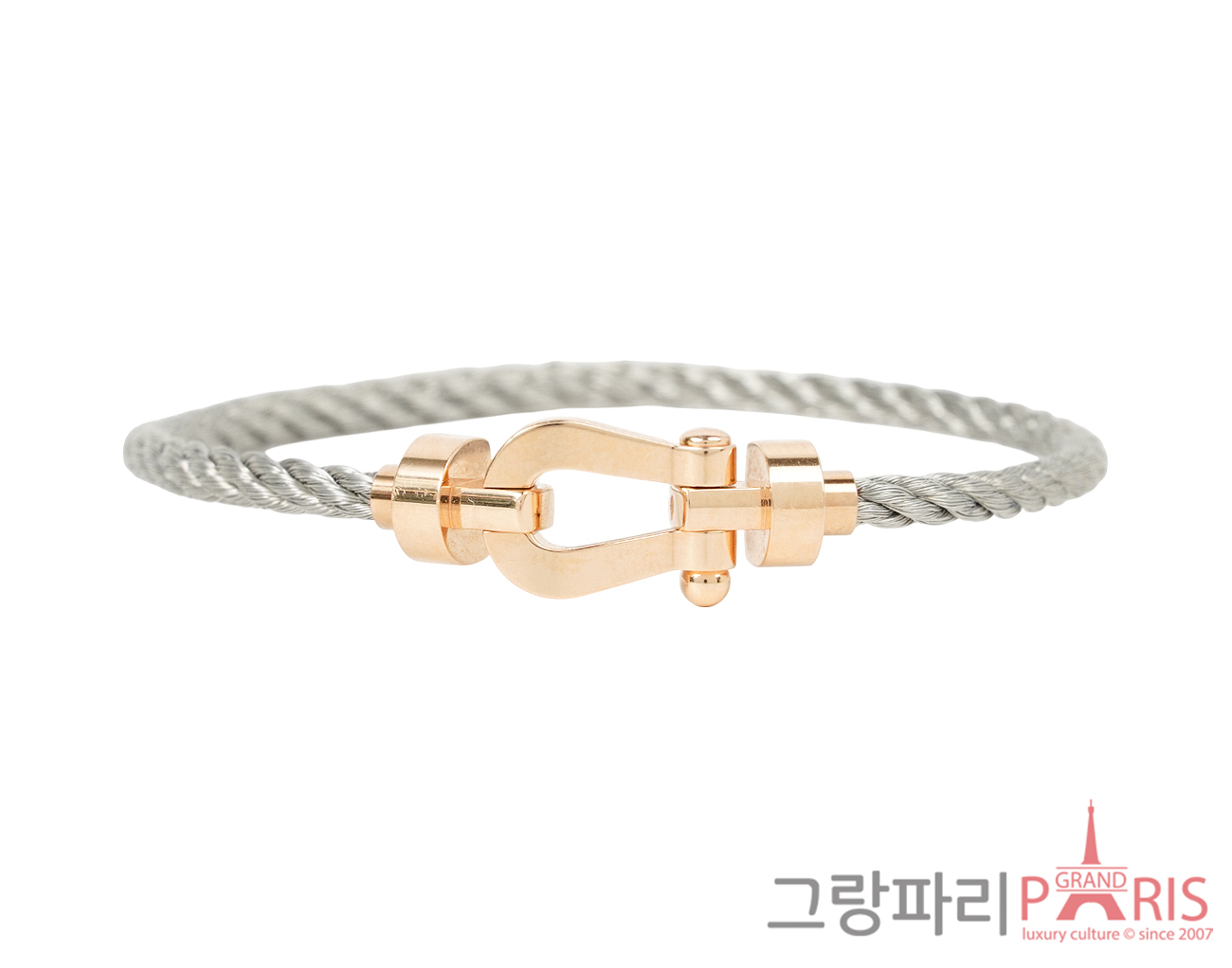 프레드 포스텐 브레이슬릿 M 핑크골드 스테인레스 스틸 케이블 14
