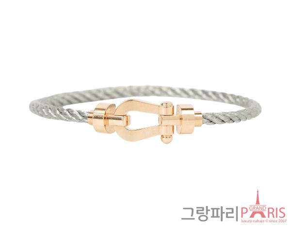프레드 포스텐 브레이슬릿 M 핑크골드 스테인레스 스틸 케이블 14