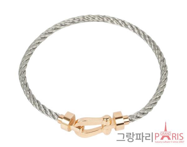 프레드 포스텐 브레이슬릿 M 핑크골드 스테인레스 스틸 케이블 14