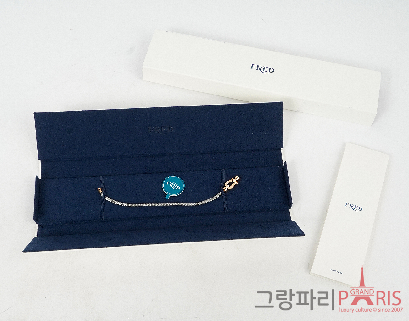 프레드 포스텐 브레이슬릿 M 핑크골드 스테인레스 스틸 케이블 14