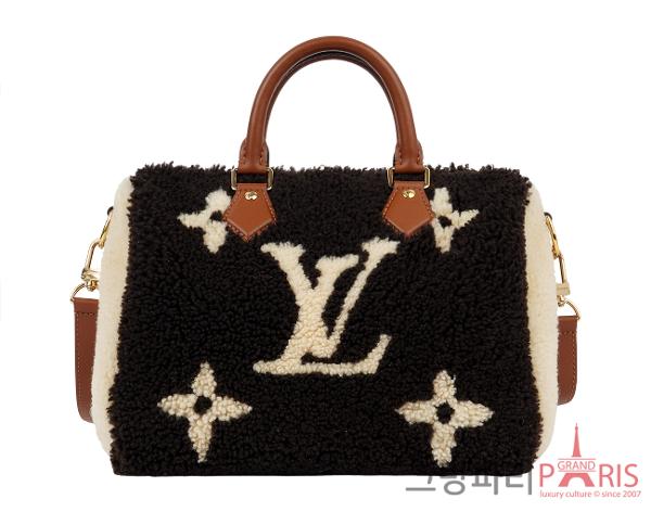 루이비통 LV 스키 코지그램 스피디 반둘리에 25 초콜릿 크림