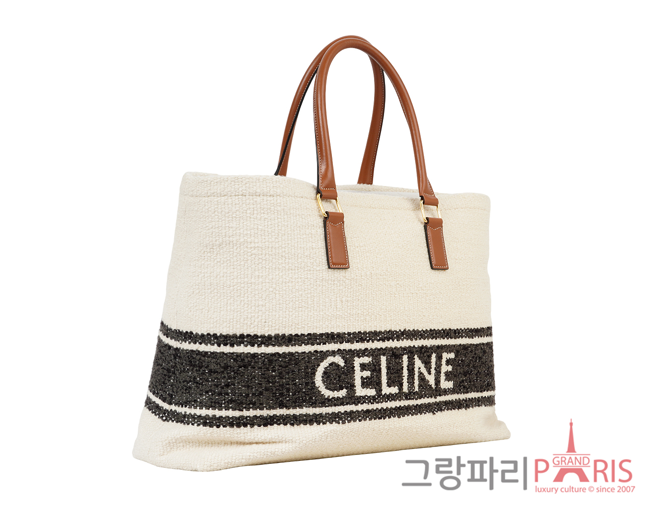 셀린느 텍스타일 호리즌탈 카바스 네추럴 탄 블랙