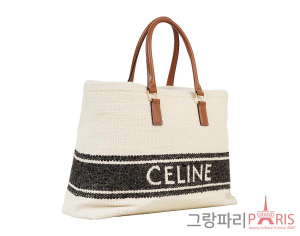 셀린느 텍스타일 호리즌탈 카바스 네추럴 탄 블랙