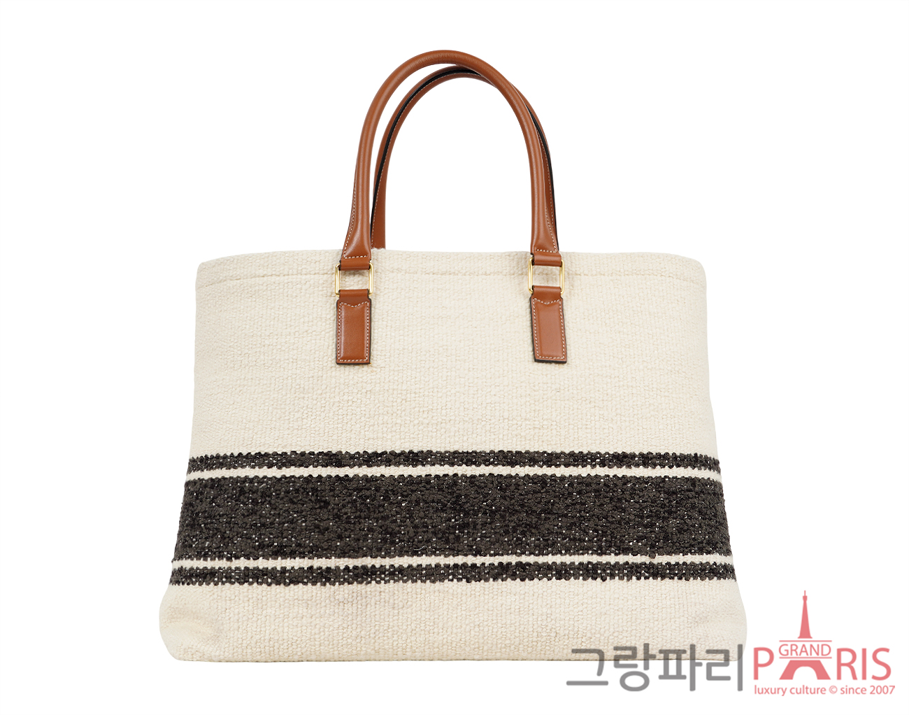 셀린느 텍스타일 호리즌탈 카바스 네추럴 탄 블랙