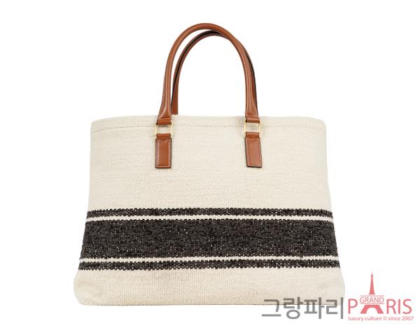 셀린느 텍스타일 호리즌탈 카바스 네추럴 탄 블랙