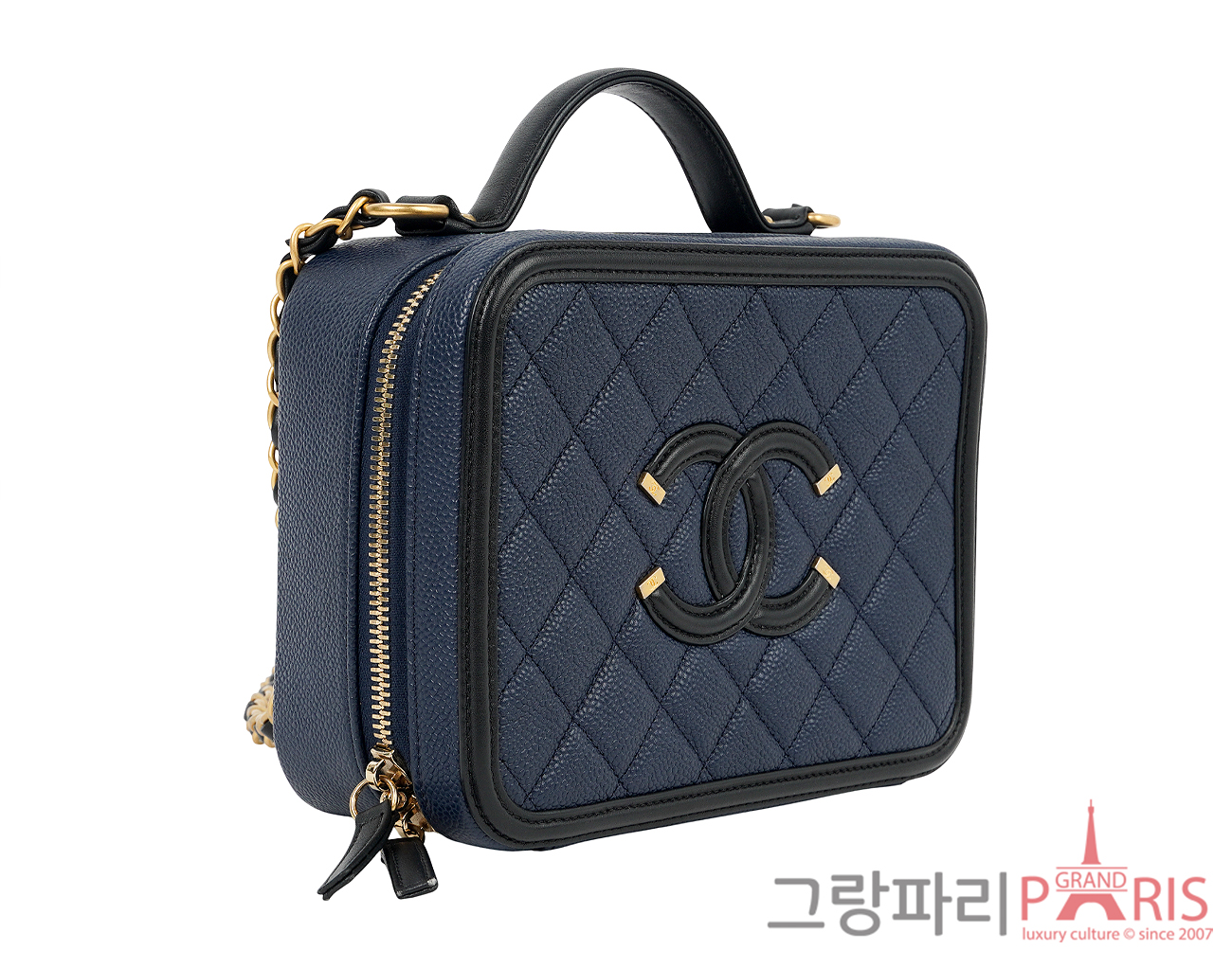 샤넬 코스메틱 케이스 네이비 블랙