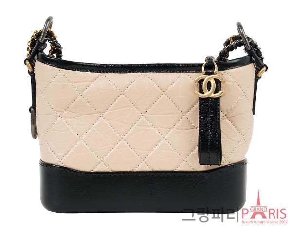 샤넬 가브리엘 호보 스몰 베이지 블랙
