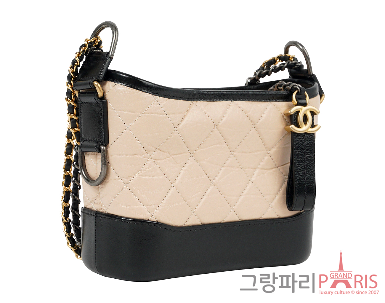 샤넬 가브리엘 호보 스몰 베이지 블랙