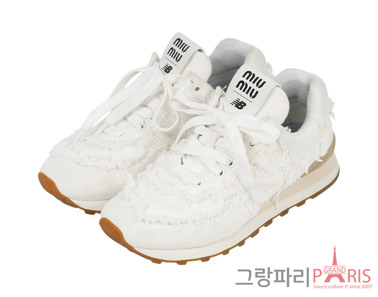 미우미우 X 뉴발란스 574 데님 화이트 37