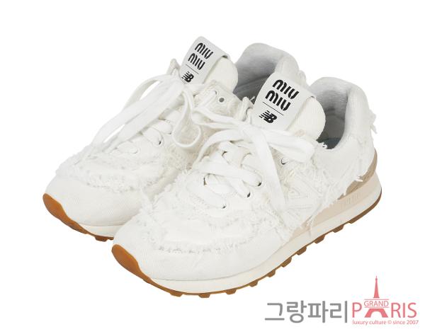 미우미우 X 뉴발란스 574 데님 화이트 37
