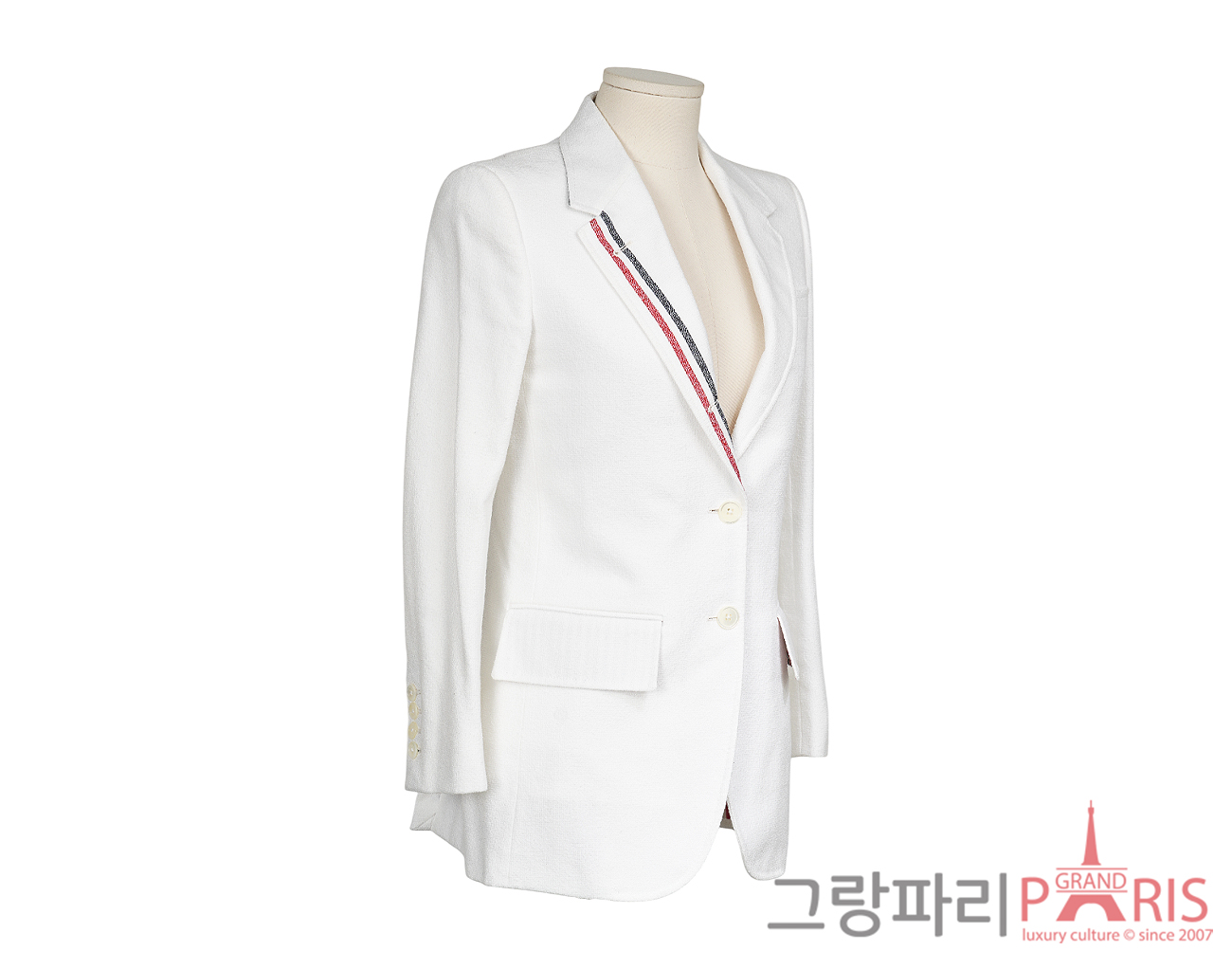 톰브라운 와이드 라펠 스포츠 코트 화이트 36