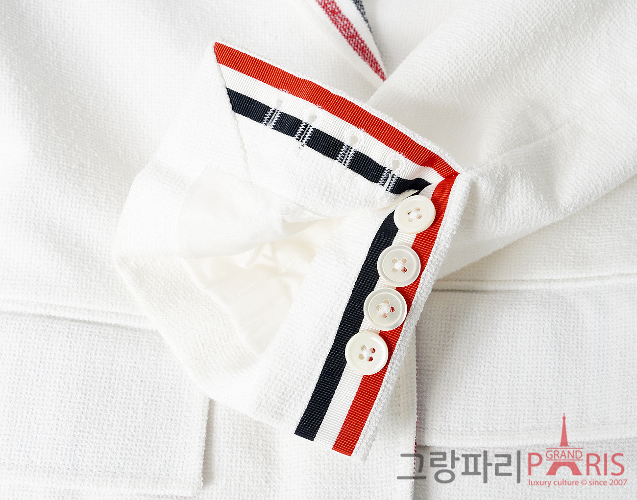 톰브라운 와이드 라펠 스포츠 코트 화이트 36