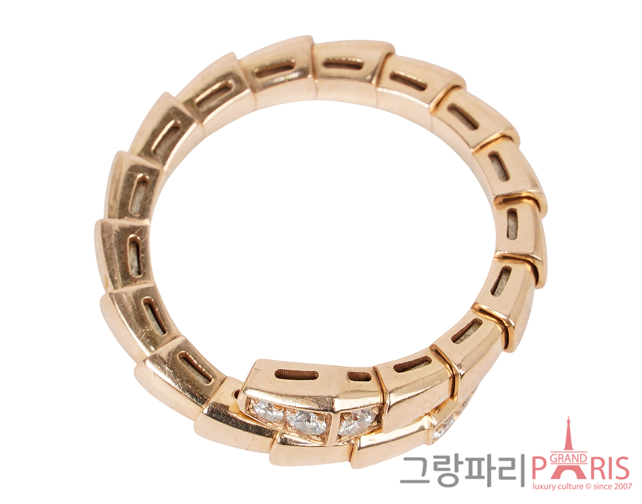 불가리 세르펜티 바이퍼 링 로즈골드 다이아몬드 57-59