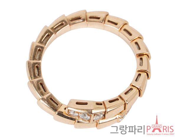 불가리 세르펜티 바이퍼 링 로즈골드 다이아몬드 57-59