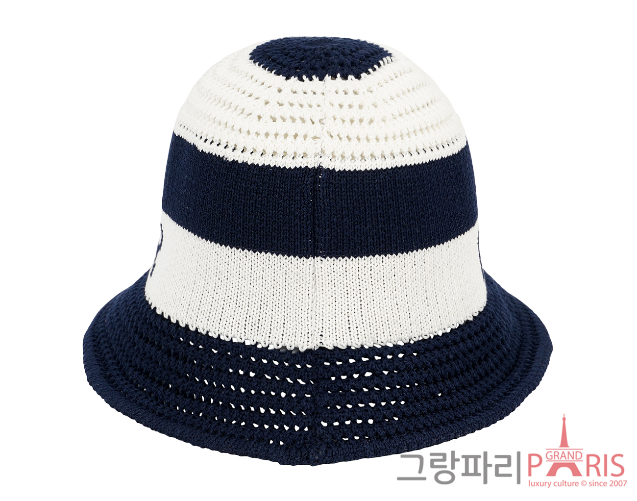 디올 D 튤립 메쉬 클로슈 블루 화이트 S