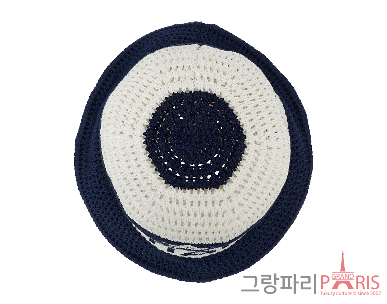 디올 D 튤립 메쉬 클로슈 블루 화이트 S