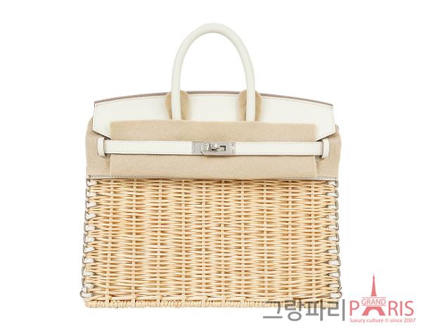 에르메스 피크닉 벌킨 25 머쉬룸 은장 B