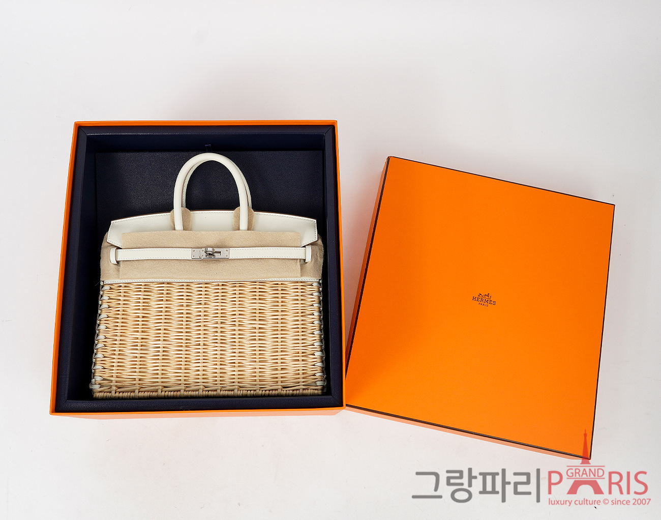 에르메스 피크닉 벌킨 25 머쉬룸 은장 B