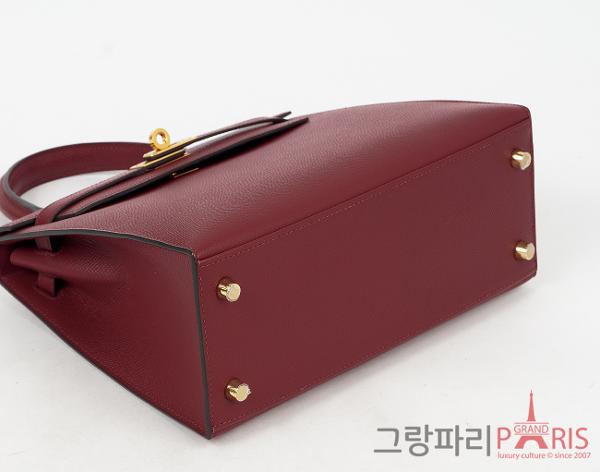 에르메스 셀리에 켈리 25 루즈 그레나 금장 U