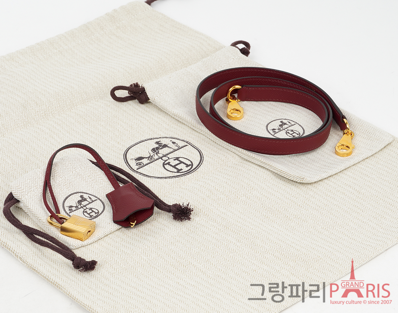 에르메스 셀리에 켈리 25 루즈 그레나 금장 U