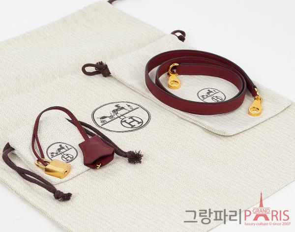 에르메스 셀리에 켈리 25 루즈 그레나 금장 U