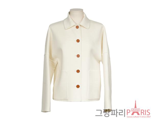에르메스 캐시미어 재킷 블랑 내추럴 36