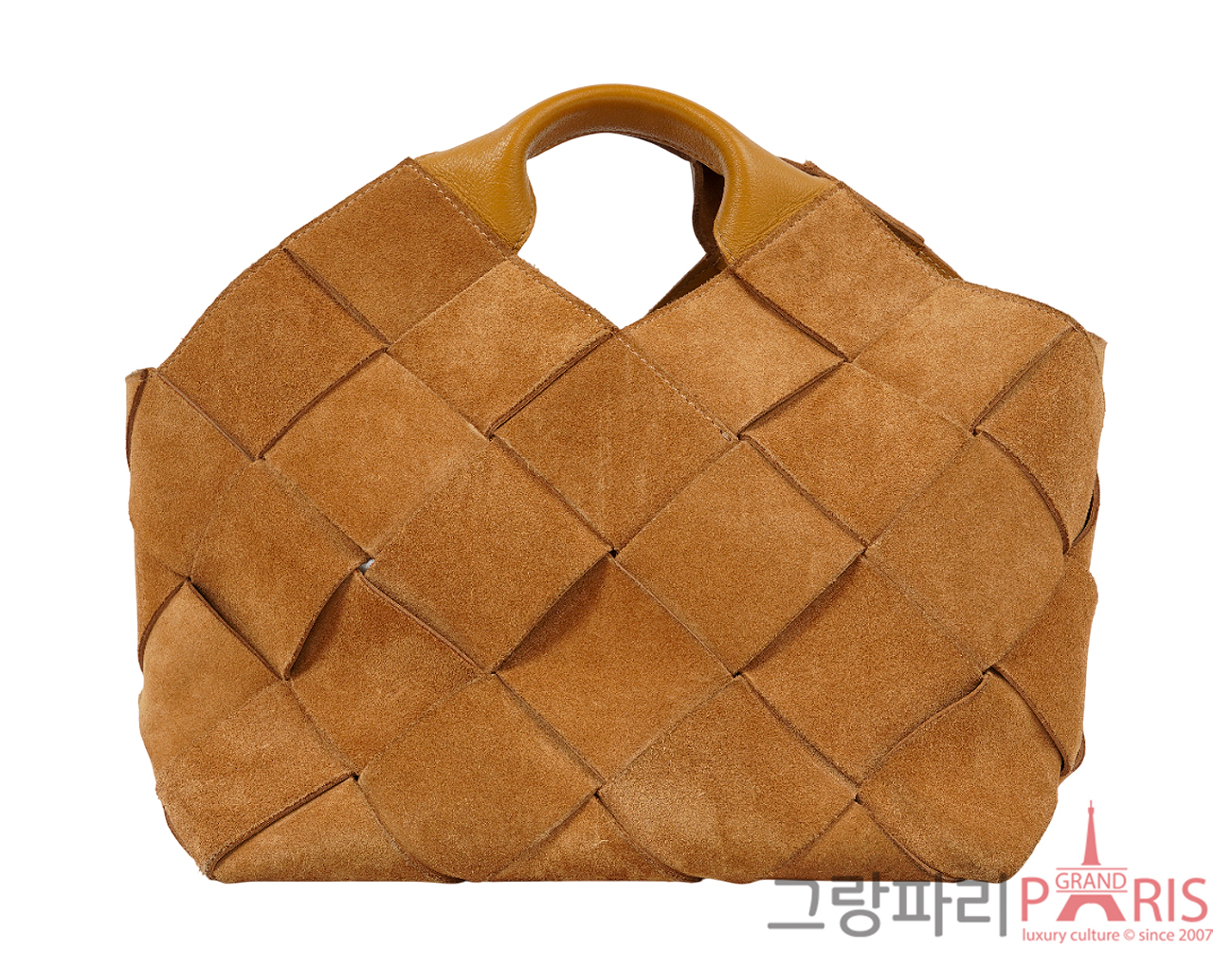 로에베 스웨이드 우븐 바스켓 스몰 탄
