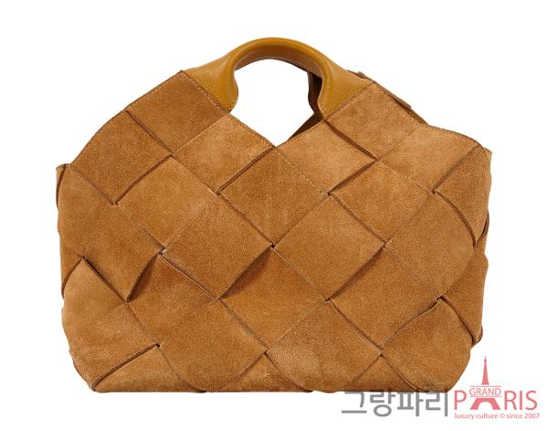 로에베 스웨이드 우븐 바스켓 스몰 탄