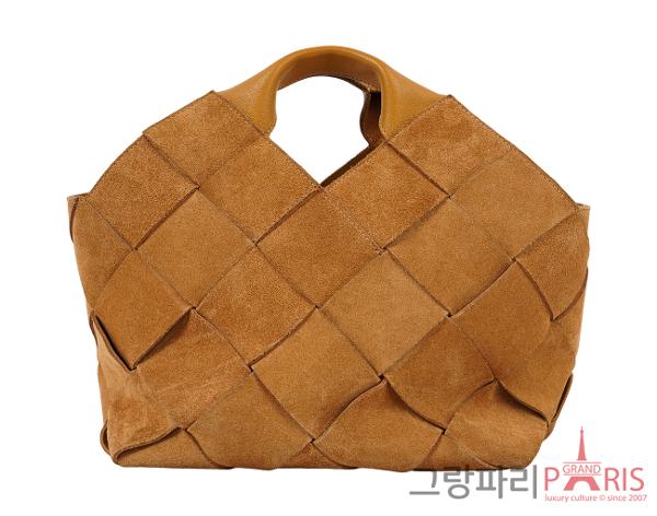로에베 스웨이드 우븐 바스켓 스몰 탄