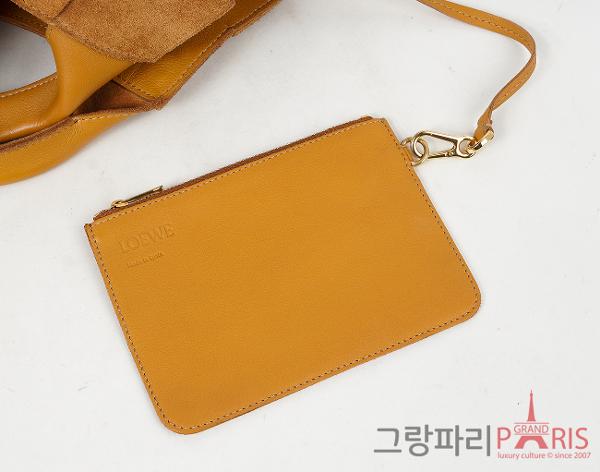 로에베 스웨이드 우븐 바스켓 스몰 탄