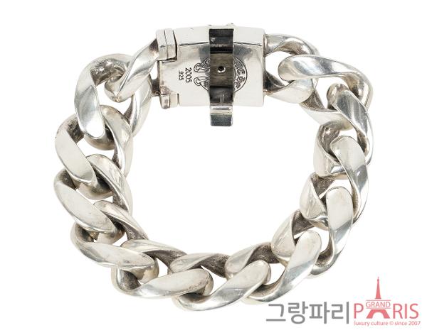 크롬하츠 클래식 박스 ID 라지 링크 브레이슬릿 실버 다이아몬드