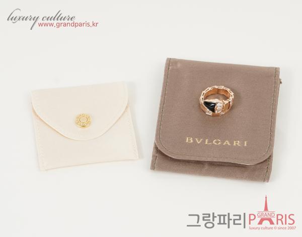 불가리 세르펜티 바이퍼 링 로즈골드 다이아몬드 오닉스 S
