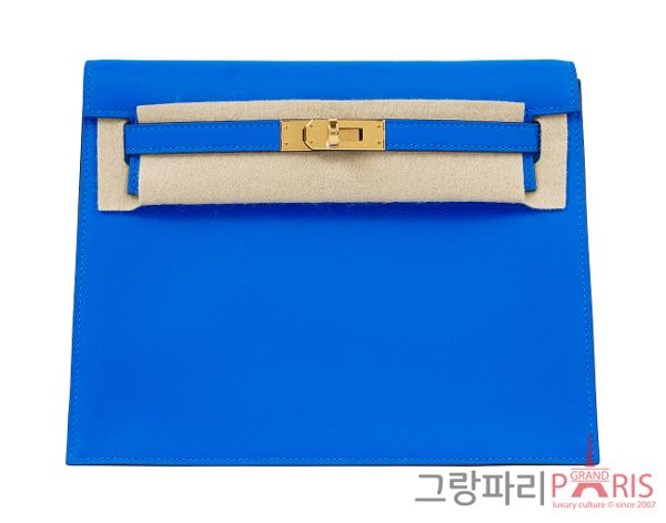 에르메스 켈리단스 뉴 블루 하이드라 금장 W