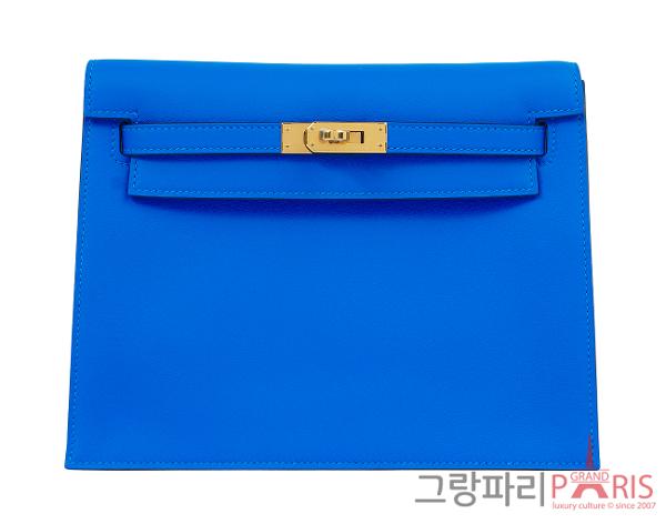 에르메스 켈리단스 뉴 블루 하이드라 금장 W