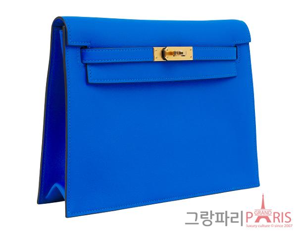 에르메스 켈리단스 뉴 블루 하이드라 금장 W