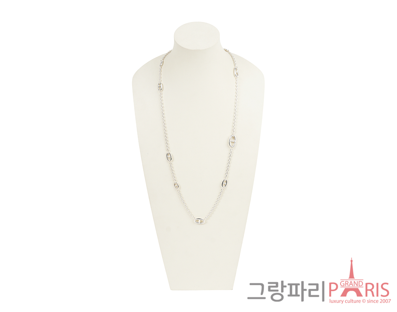 에르메스 파랑돌 롱 네크리스 120 실버