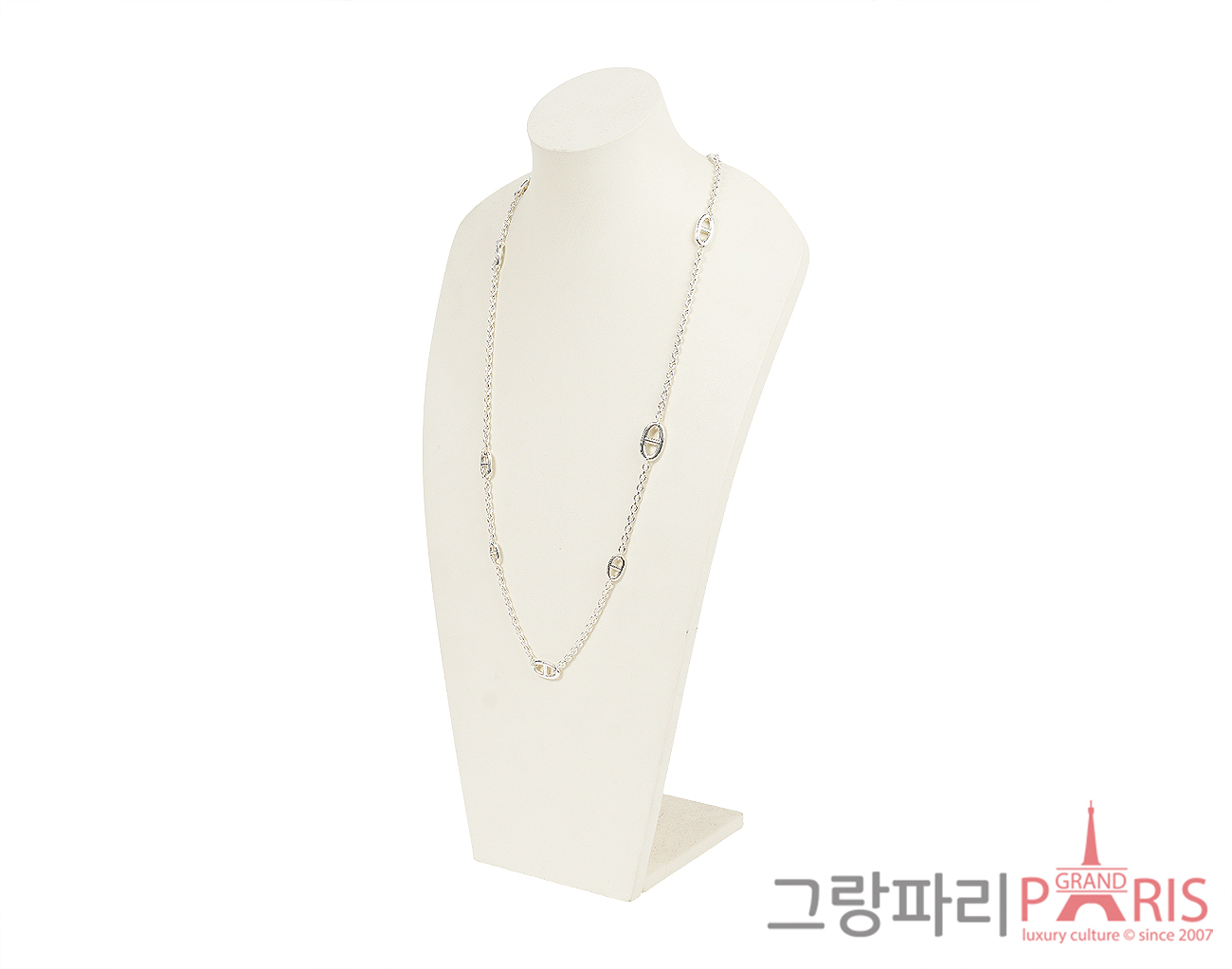 에르메스 파랑돌 롱 네크리스 120 실버