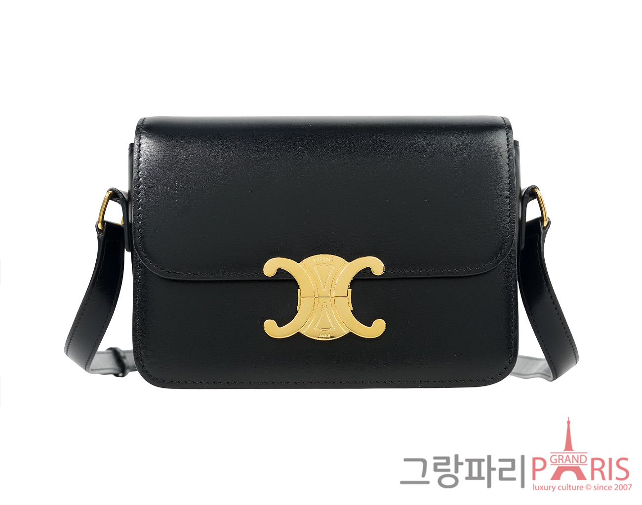 셀린느 트리옹프 백 틴 블랙 금장