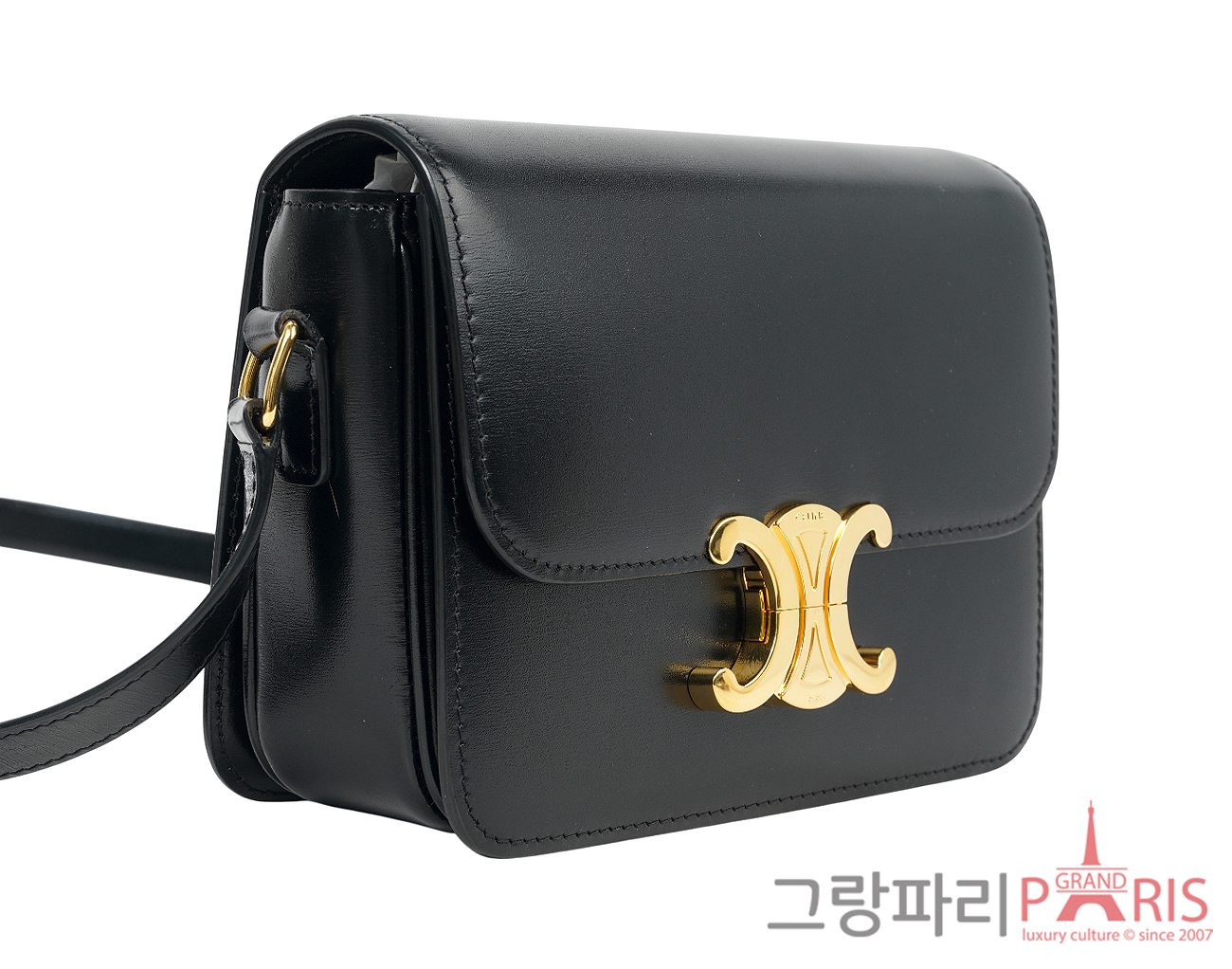 셀린느 트리옹프 백 틴 블랙 금장