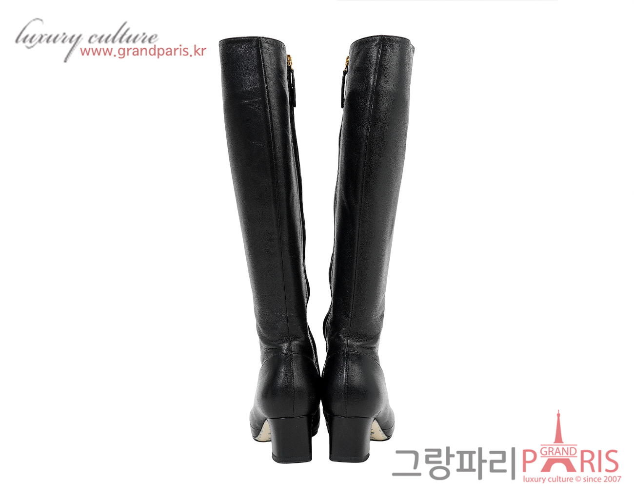 구찌 말라가 키드 GG 빅토아르 롱 부츠 블랙 37 1/2
