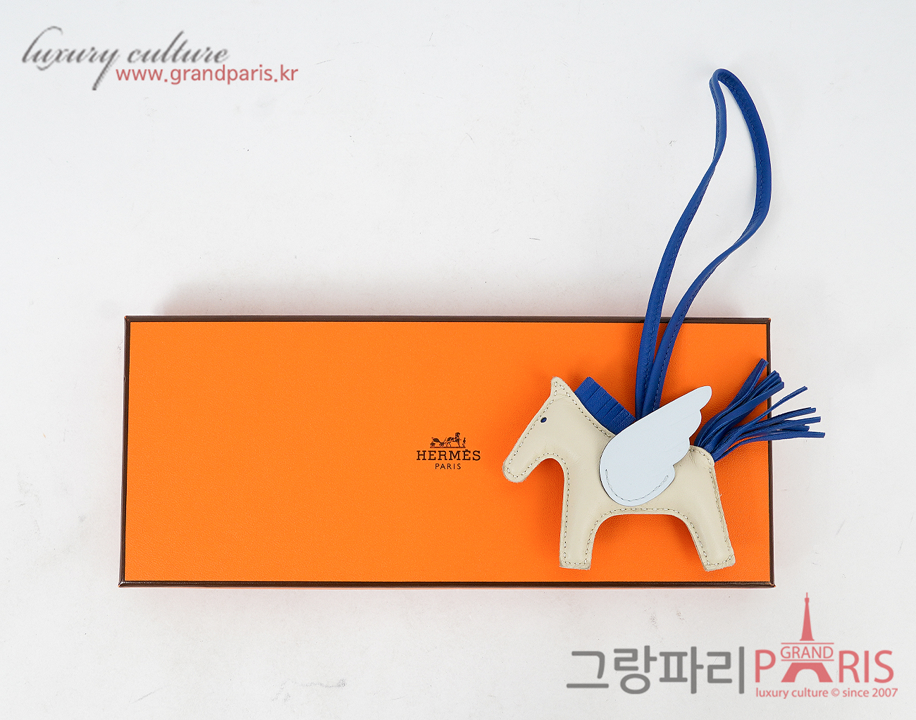 에르메스 페가수스 로데오 PM 크레 블루 프랑스 블루 브룸