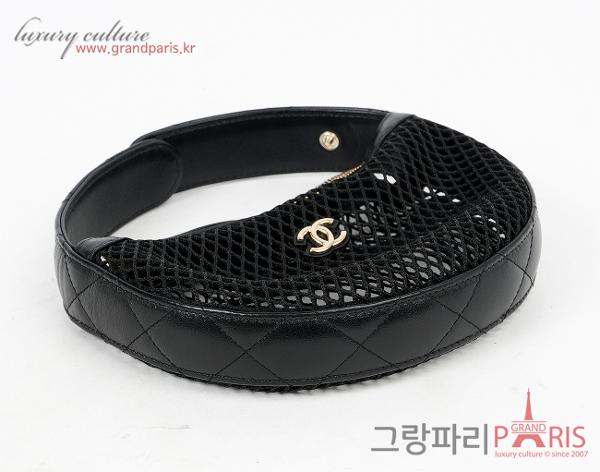 샤넬 메쉬 케이스 블랙 샴페인골드