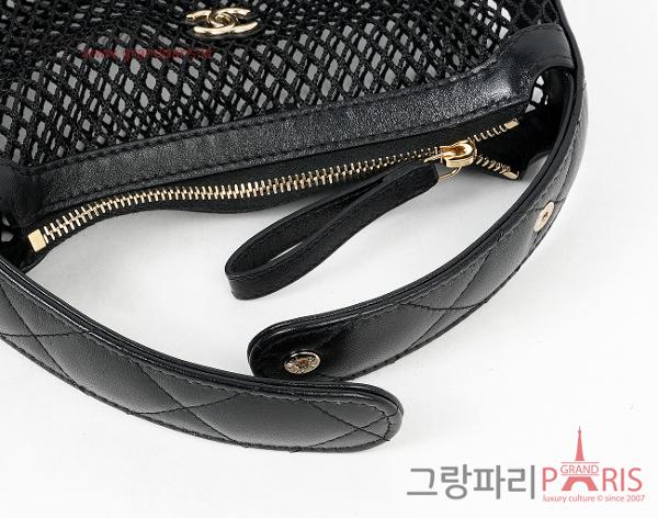 샤넬 메쉬 케이스 블랙 샴페인골드