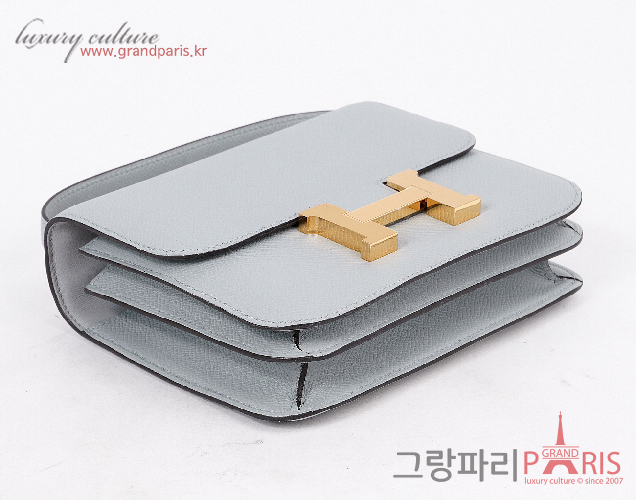에르메스 콘스탄스 18 블루 글라시에 금장 C